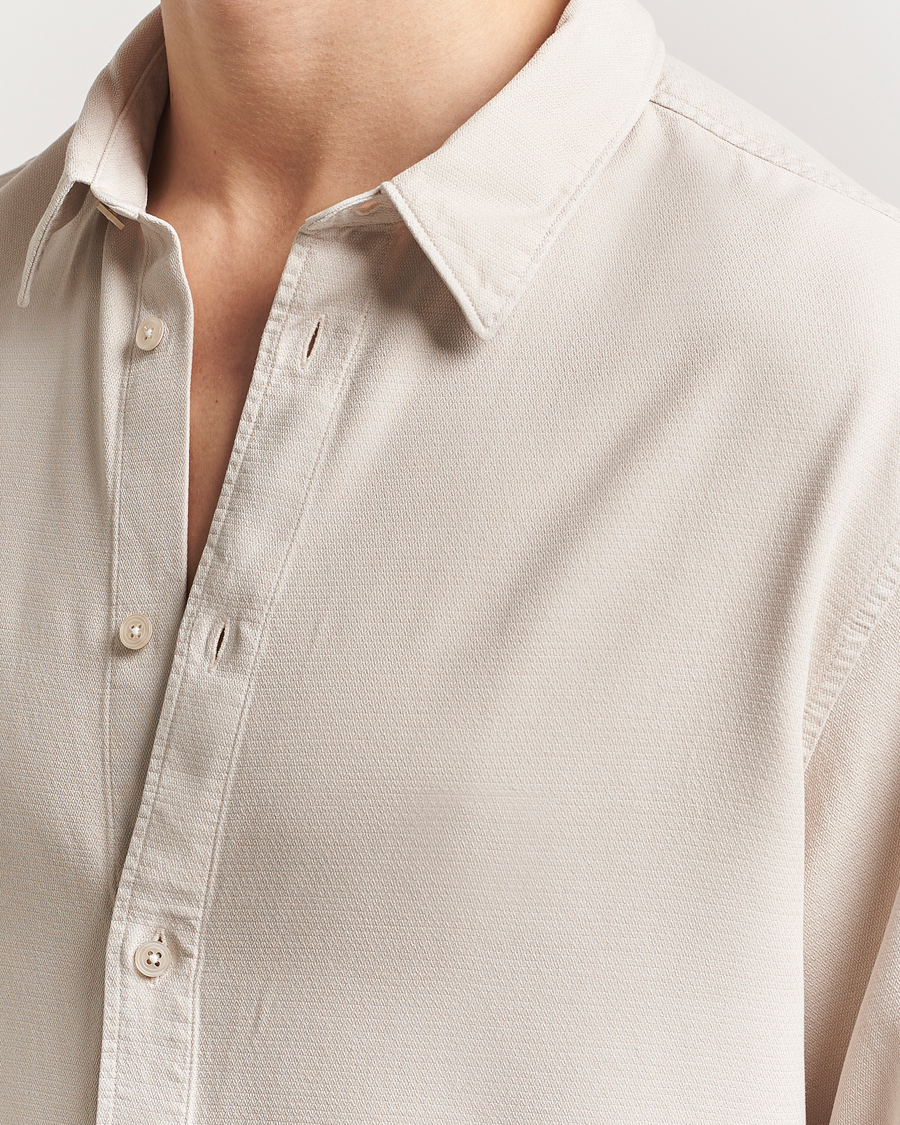Herr | Skjortor | J.Lindeberg | Garment Dyed Structure Tencel Shirt Moonbeam