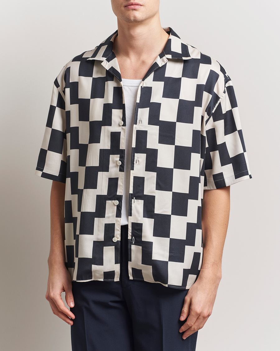 Herr | Skjortor | J.Lindeberg | Ellis Stack Bridge Print Shirt Black