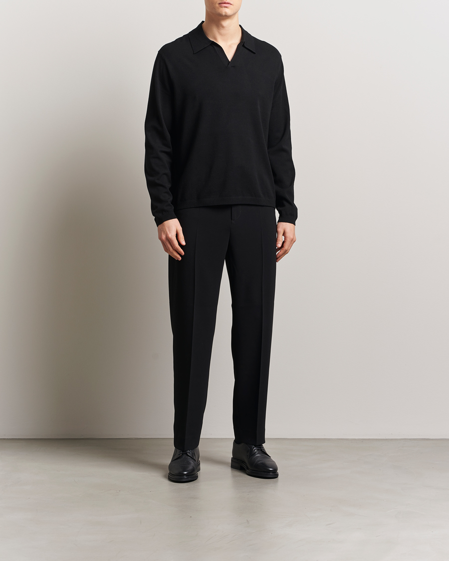Herr | Pikéer | J.Lindeberg | Rowan Long Sleeve Polo Black
