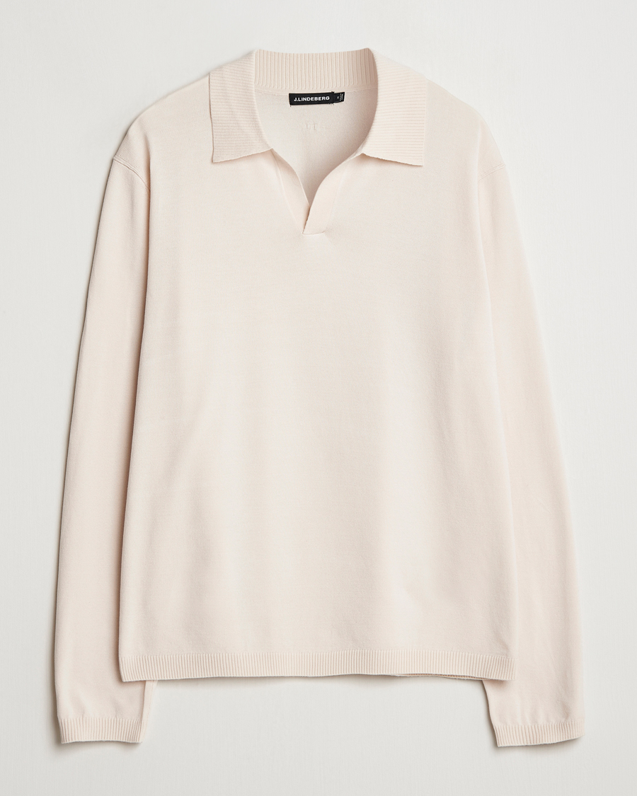 Herr | Pikéer | J.Lindeberg | Rowan Long Sleeve Polo Moonbeam