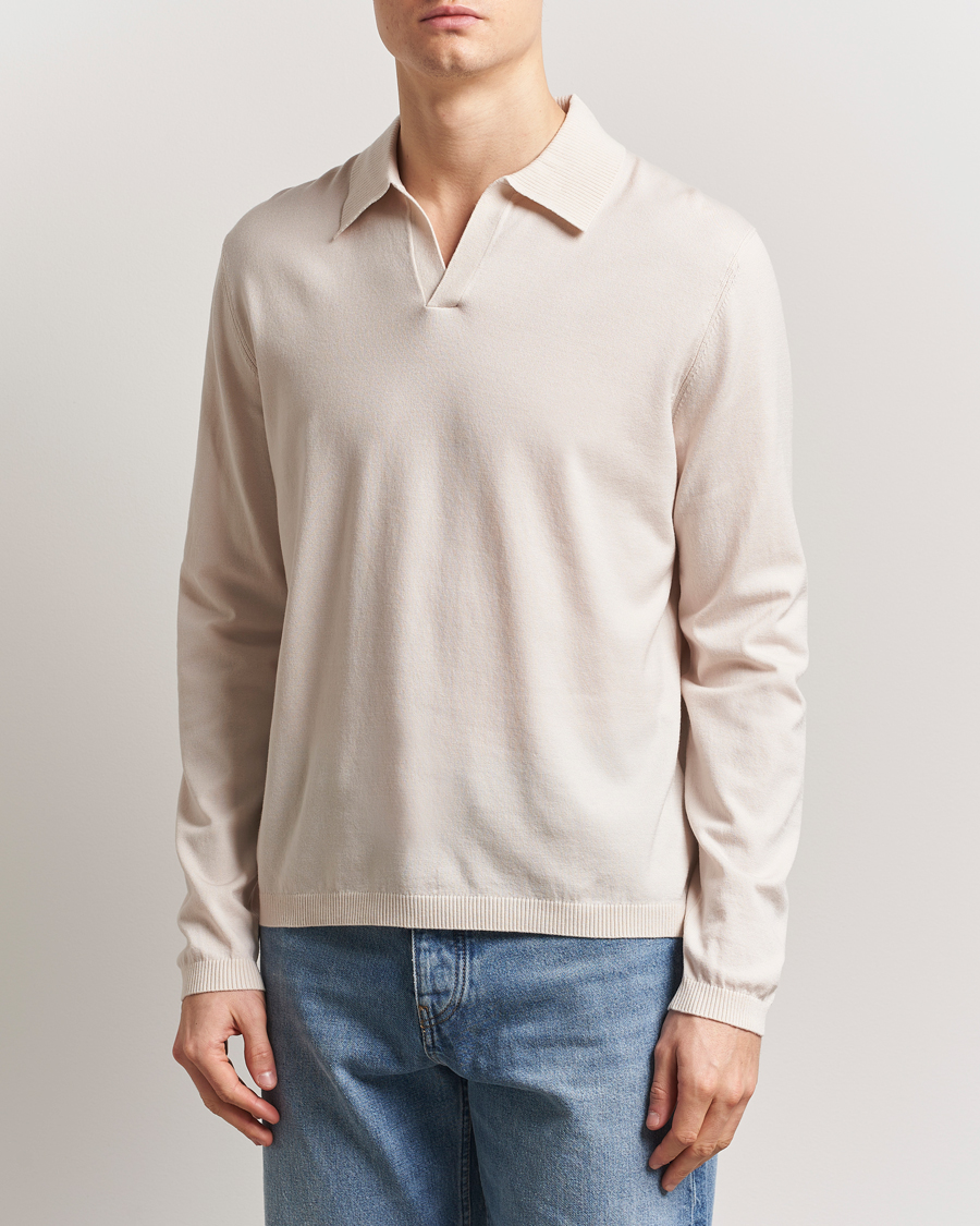 Herr | Pikéer | J.Lindeberg | Rowan Long Sleeve Polo Moonbeam