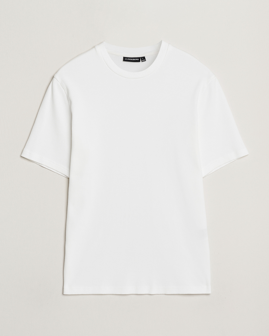Herr | T-Shirts | J.Lindeberg | Rob Slim Rib T-Shirt White