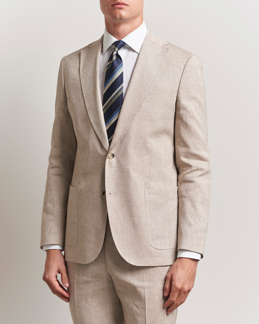 Herr | Kavajer | Morris Heritage | Linen Suit Blazer Beige