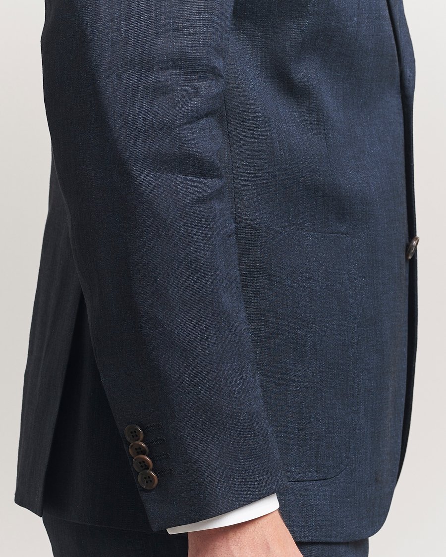 Herr | Kavajer | Morris Heritage | Linen Suit Blazer Navy