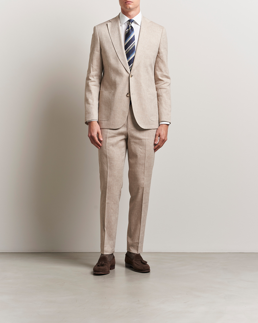 Herr | Kostymer | Morris Heritage | Linen Suit Trousers Beige