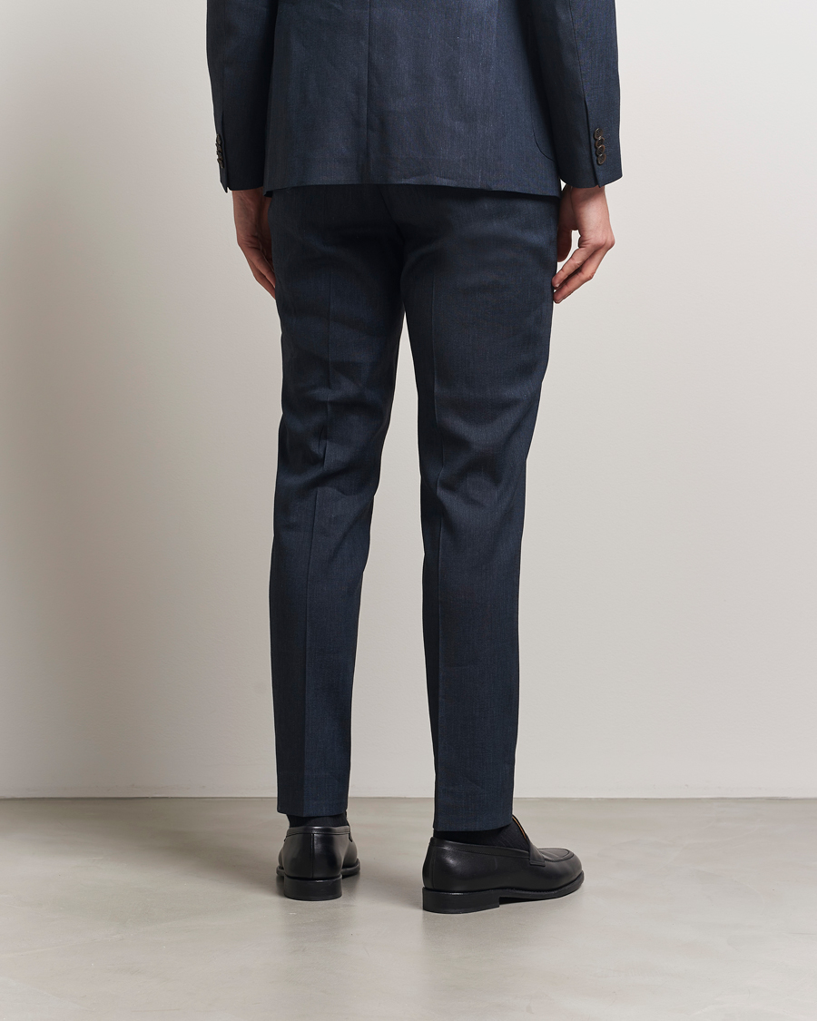 Herr | Byxor | Morris | Heritage Linen Suit Trousers Navy