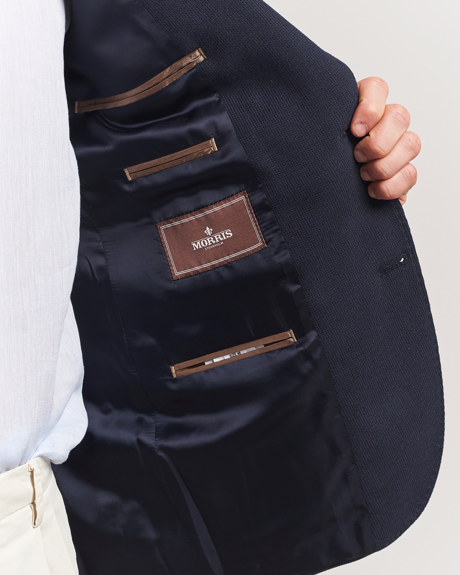 Herr | Kavajer | Morris Heritage | Cotton Jersey Blazer Navy