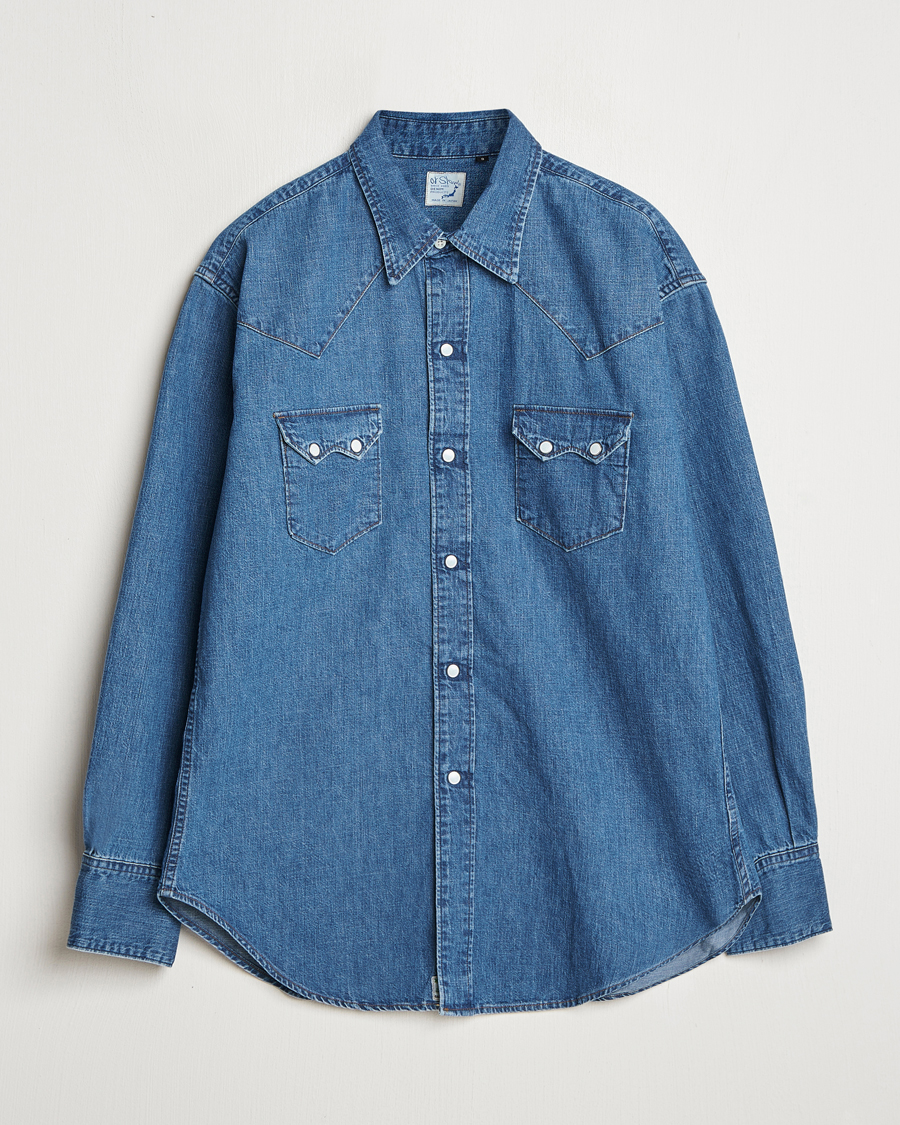 Herr | Skjortor | orSlow | Western Shirt Used Denim