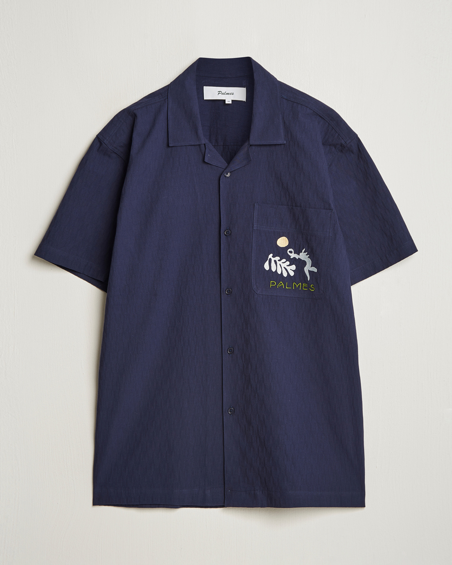 Herr | Skjortor | Palmes | Garden Short Sleeve Shirt Navy