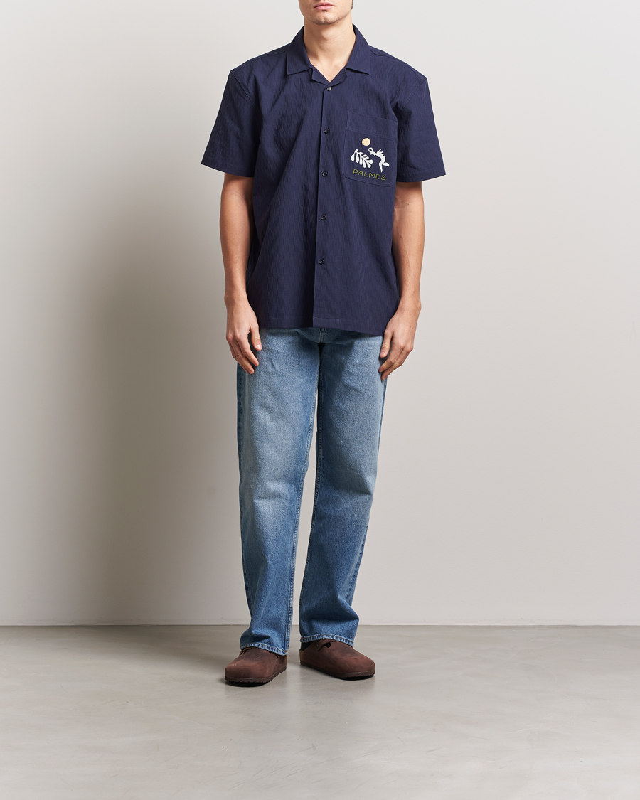 Herr | Skjortor | Palmes | Garden Short Sleeve Shirt Navy