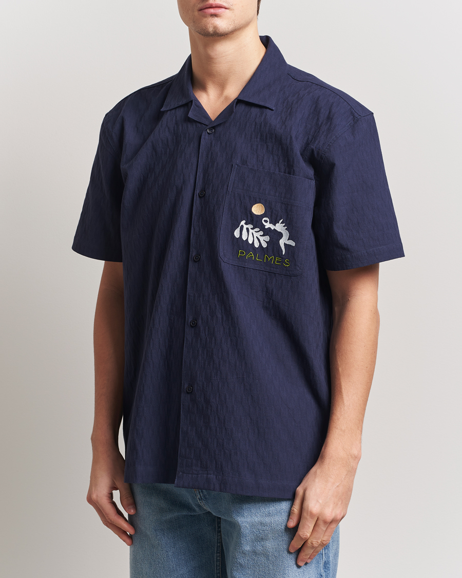 Herr | Skjortor | Palmes | Garden Short Sleeve Shirt Navy