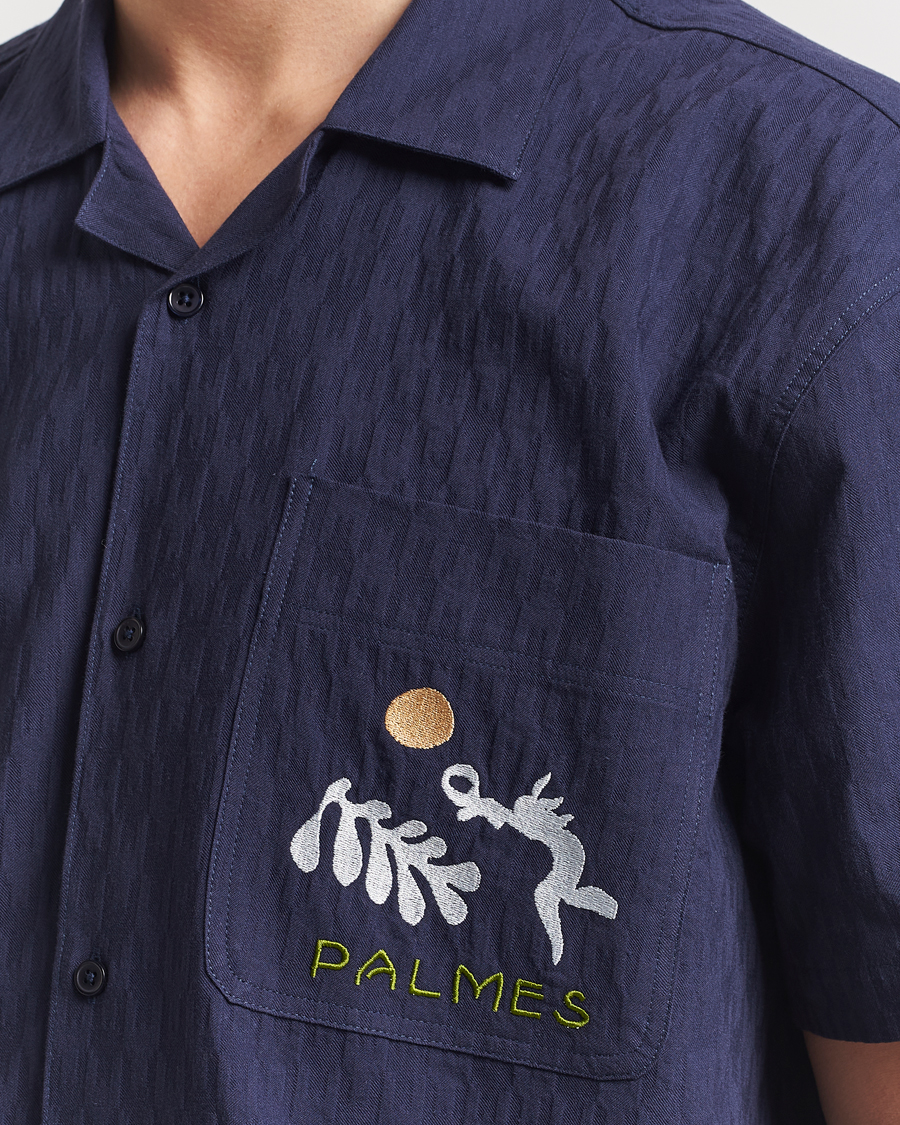 Herr | Skjortor | Palmes | Garden Short Sleeve Shirt Navy
