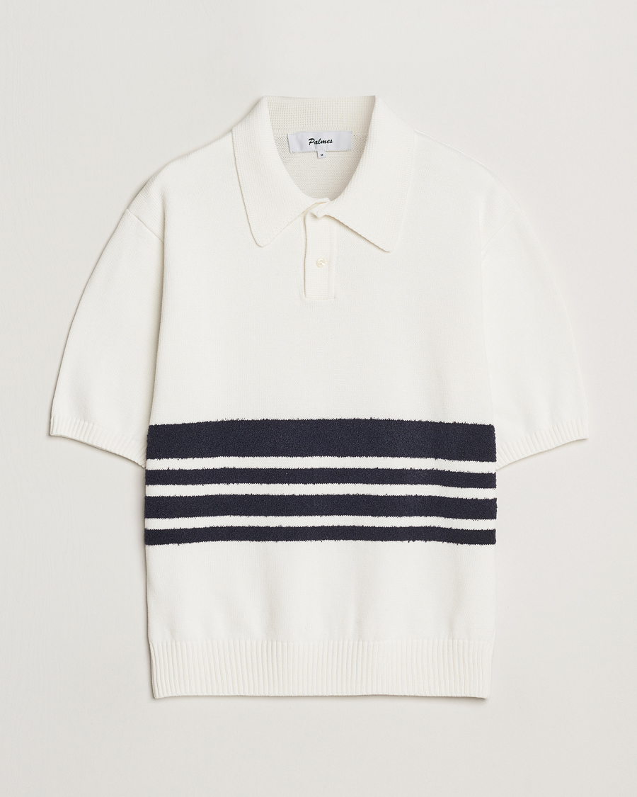 Herr | Pikéer | Palmes | Panel Knit Polo Off White