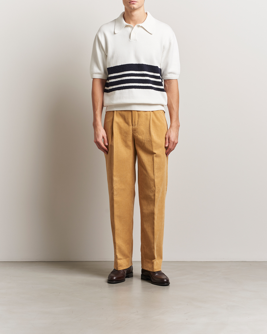Herr | Pikéer | Palmes | Panel Knit Polo Off White