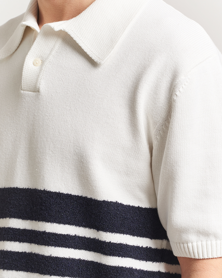 Herr | Pikéer | Palmes | Panel Knit Polo Off White