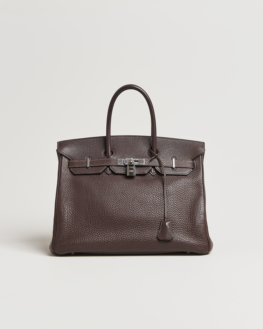 Herr | Hermès Pre-Owned Birkin 35 Taurillon Clemence Handbag Ebene | Hermès Pre-Owned | Birkin 35 Taurillon Clemence Handbag Ebene