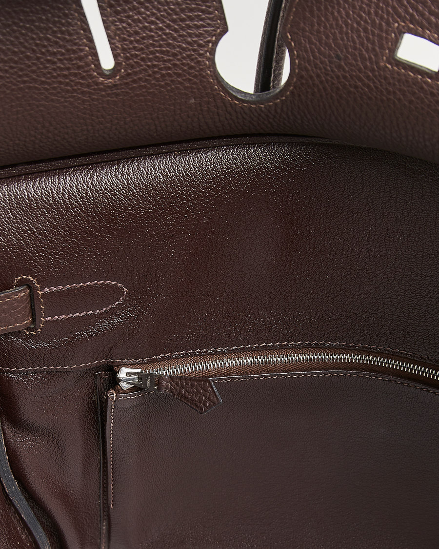 Herr | Hermès Pre-Owned Birkin 35 Taurillon Clemence Handbag Ebene | Hermès Pre-Owned | Birkin 35 Taurillon Clemence Handbag Ebene