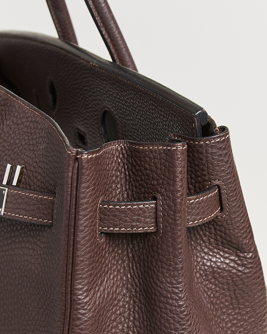 Herr | Hermès Pre-Owned Birkin 35 Taurillon Clemence Handbag Ebene | Hermès Pre-Owned | Birkin 35 Taurillon Clemence Handbag Ebene