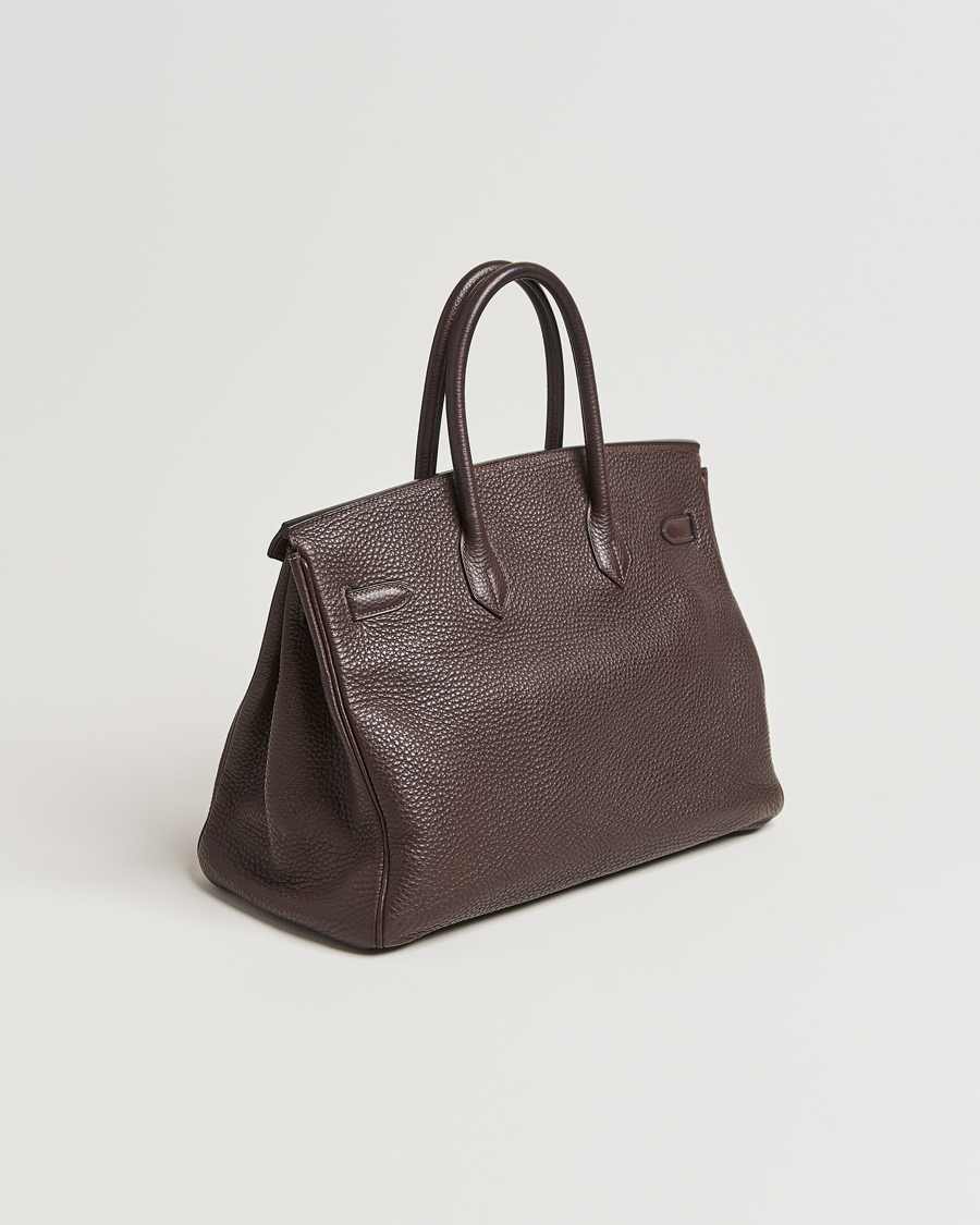 Herr | Hermès Pre-Owned Birkin 35 Taurillon Clemence Handbag Ebene | Hermès Pre-Owned | Birkin 35 Taurillon Clemence Handbag Ebene