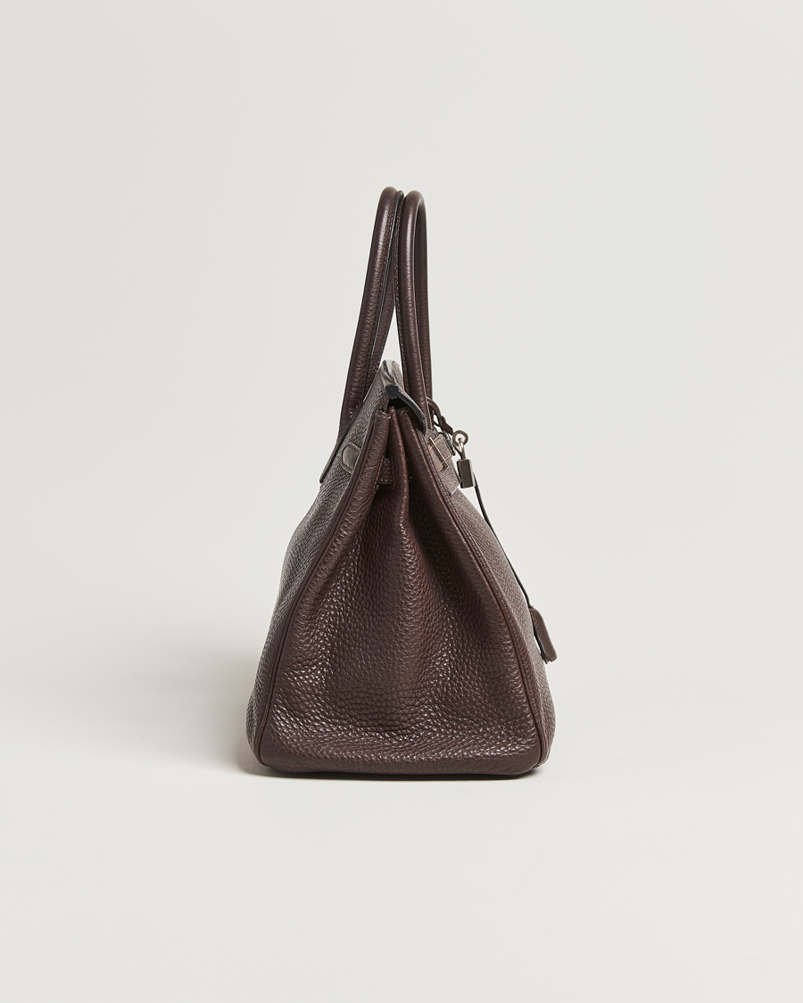 Herr | Hermès Pre-Owned Birkin 35 Taurillon Clemence Handbag Ebene | Hermès Pre-Owned | Birkin 35 Taurillon Clemence Handbag Ebene