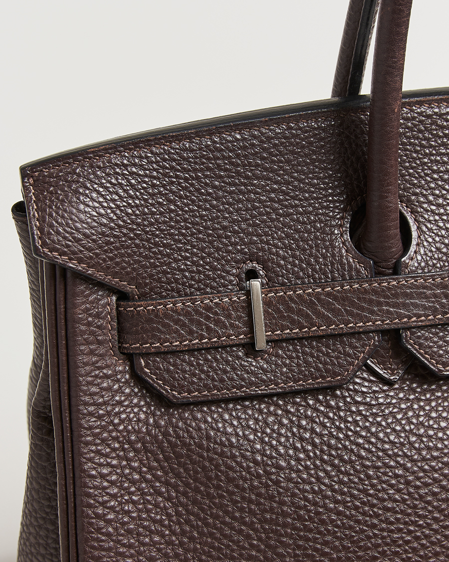 Herr | Hermès Pre-Owned Birkin 35 Taurillon Clemence Handbag Ebene | Hermès Pre-Owned | Birkin 35 Taurillon Clemence Handbag Ebene