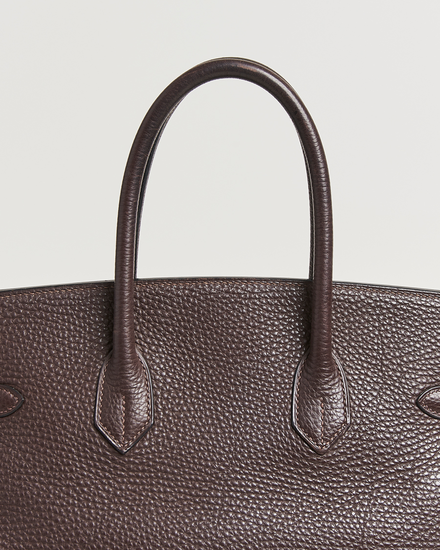 Herr | Hermès Pre-Owned Birkin 35 Taurillon Clemence Handbag Ebene | Hermès Pre-Owned | Birkin 35 Taurillon Clemence Handbag Ebene