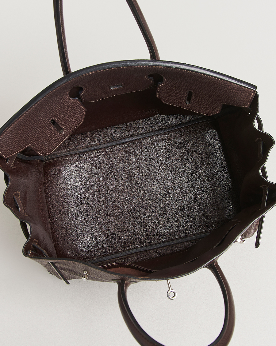 Herr | Hermès Pre-Owned Birkin 35 Taurillon Clemence Handbag Ebene | Hermès Pre-Owned | Birkin 35 Taurillon Clemence Handbag Ebene