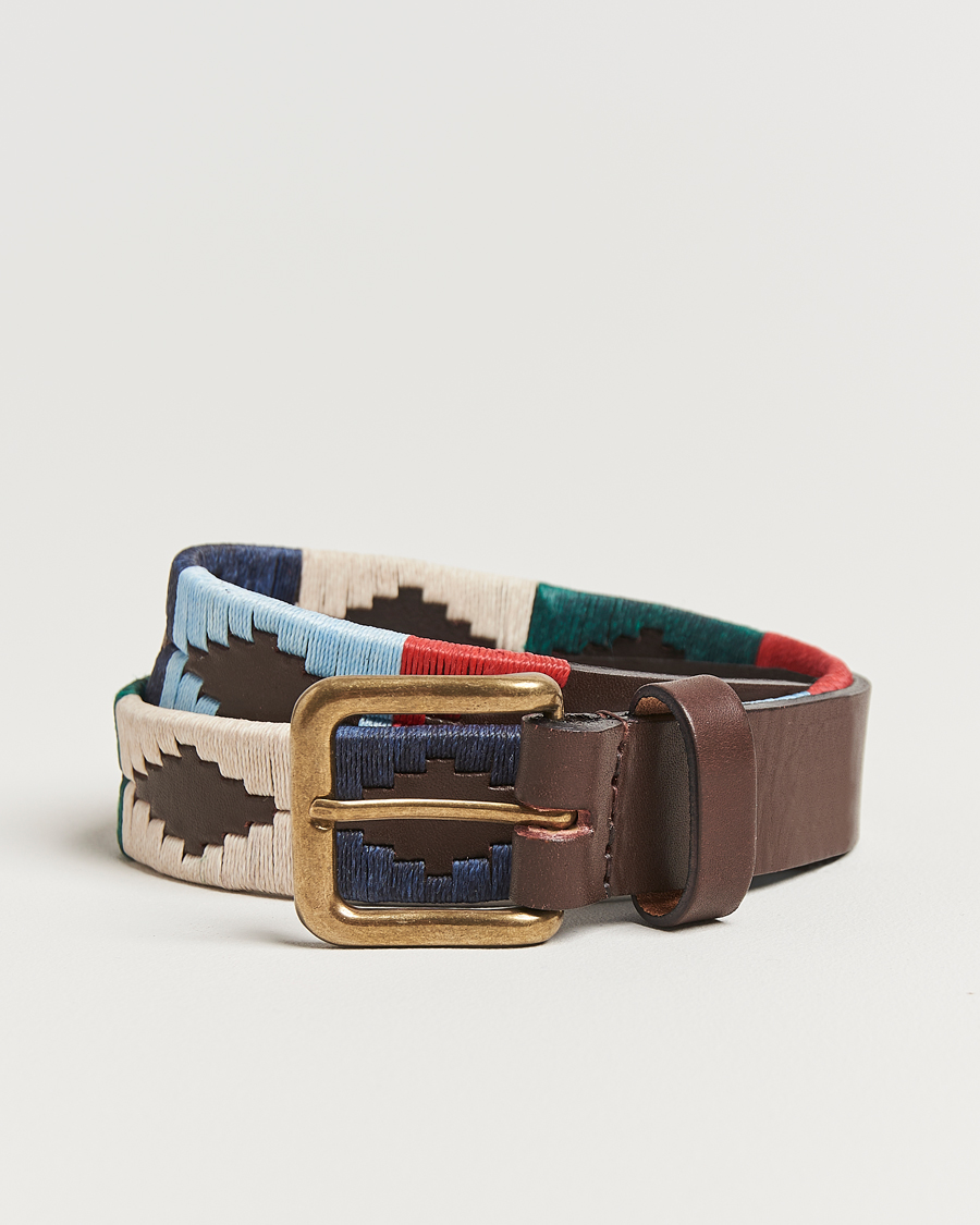 Herr | Bälten | Pampeano | Multi Hand Stitched Classic Leather Belt 3,5cm