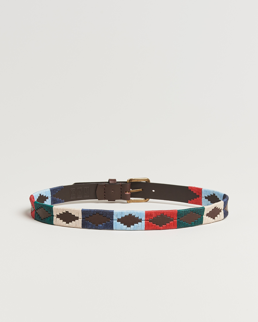 Herr | Bälten | Pampeano | Multi Hand Stitched Classic Leather Belt 3,5cm
