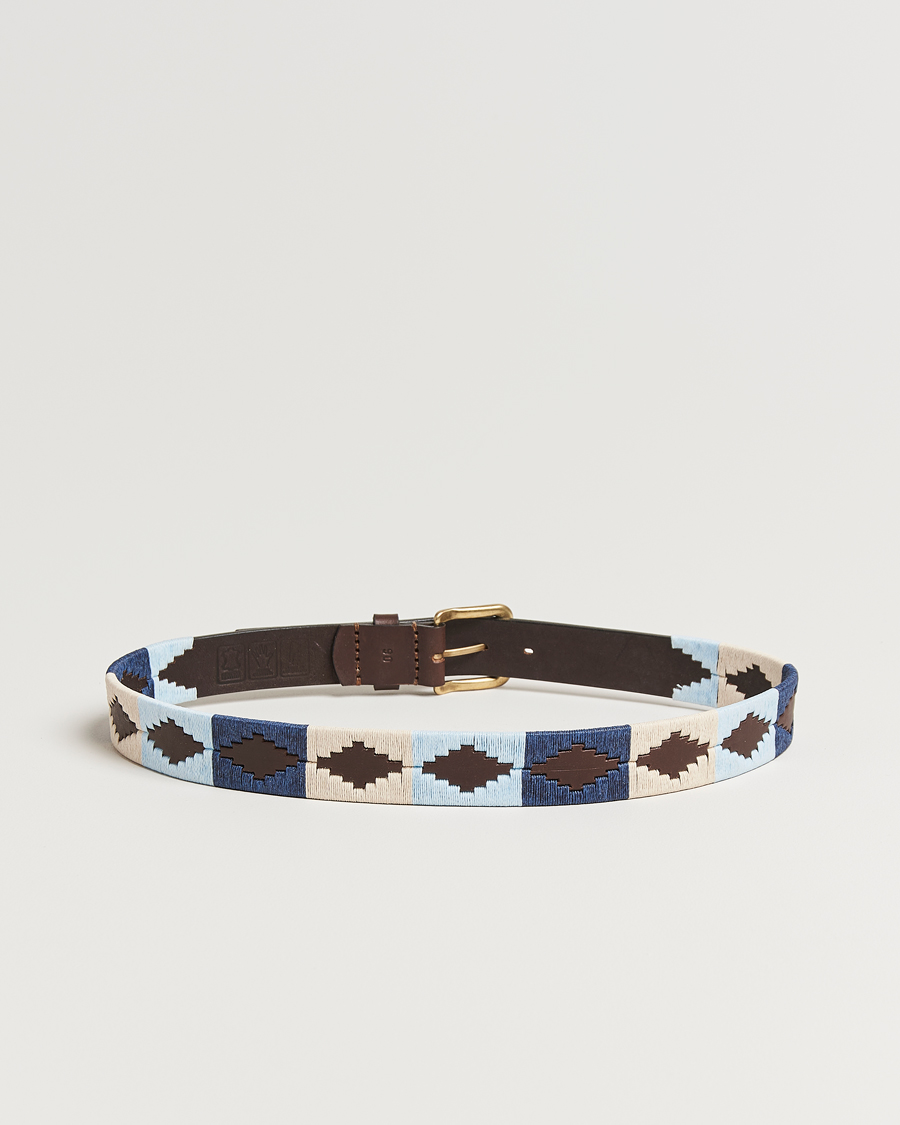 Herr | Bälten | Pampeano | Sereno Hand Stitched Classic Leather Belt 3,5cm Blue