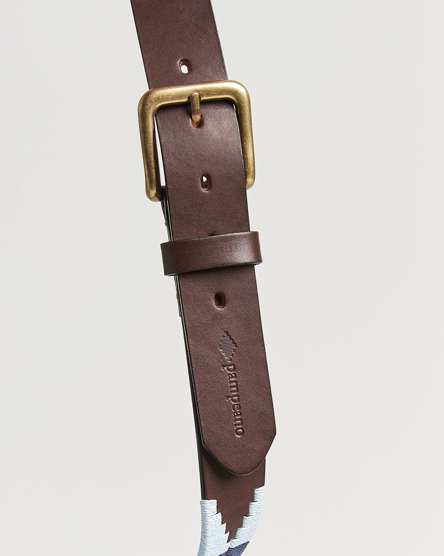 Herr | Bälten | Pampeano | Sereno Hand Stitched Classic Leather Belt 3,5cm Blue