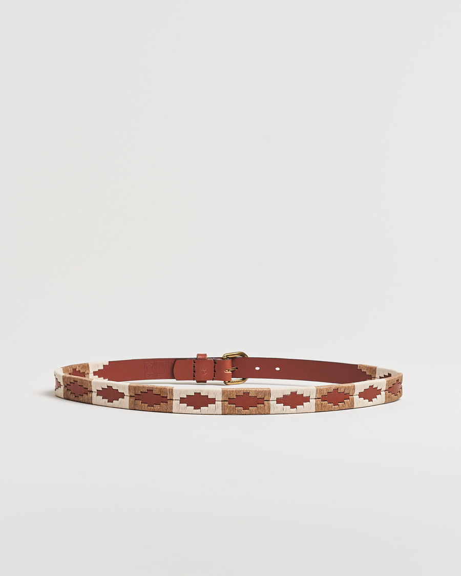 Herr | Bälten | Pampeano | Skinny Hand Stitched Leather Belt 2,5cm Brown