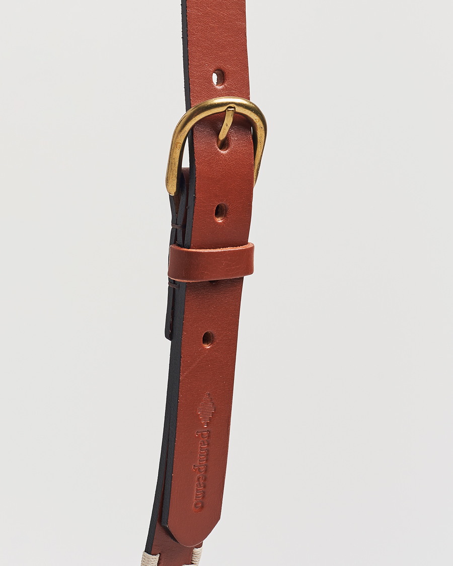 Herr | Bälten | Pampeano | Skinny Hand Stitched Leather Belt 2,5cm Brown