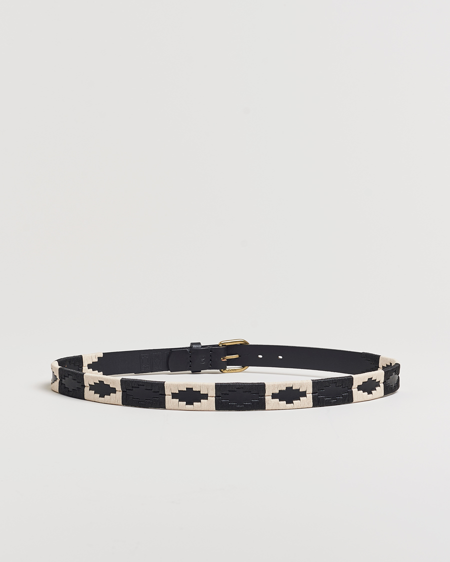 Herr | Bälten | Pampeano | Skinny Hand Stitched Leather Belt 2,5cm Black