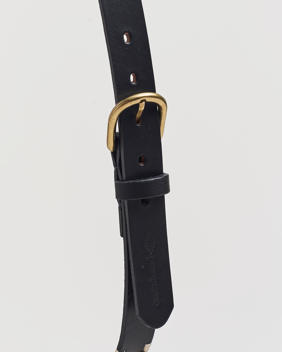 Herr | Bälten | Pampeano | Skinny Hand Stitched Leather Belt 2,5cm Black