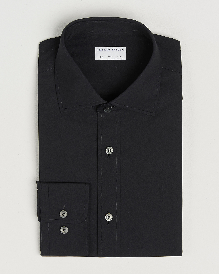 Herr | Skjortor | Tiger of Sweden | Adley Slim Fit Cut Away Shirt Black