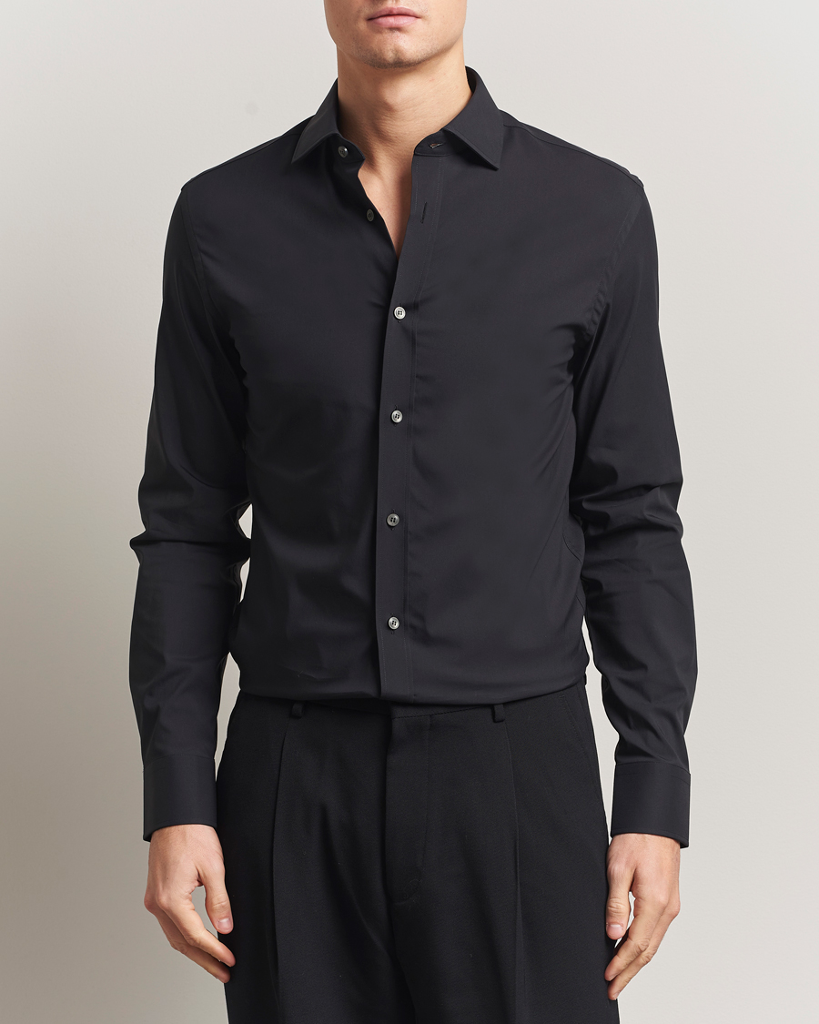 Herr | Skjortor | Tiger of Sweden | Adley Slim Fit Cut Away Shirt Black