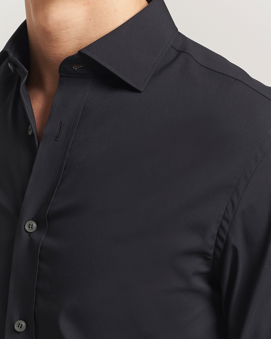 Herr | Skjortor | Tiger of Sweden | Adley Slim Fit Cut Away Shirt Black