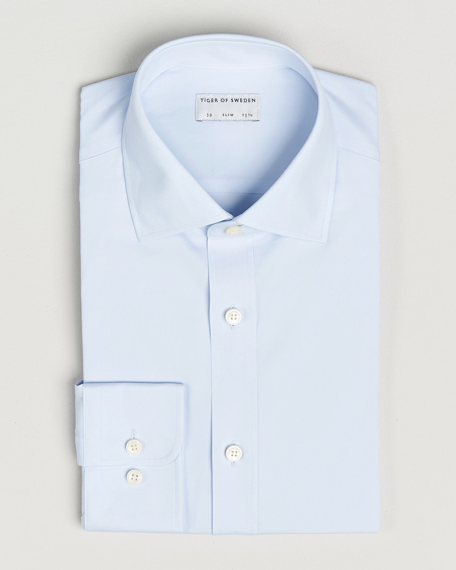 Herr | Skjortor | Tiger of Sweden | Adley Slim Fit Cut Away Shirt Light Blue