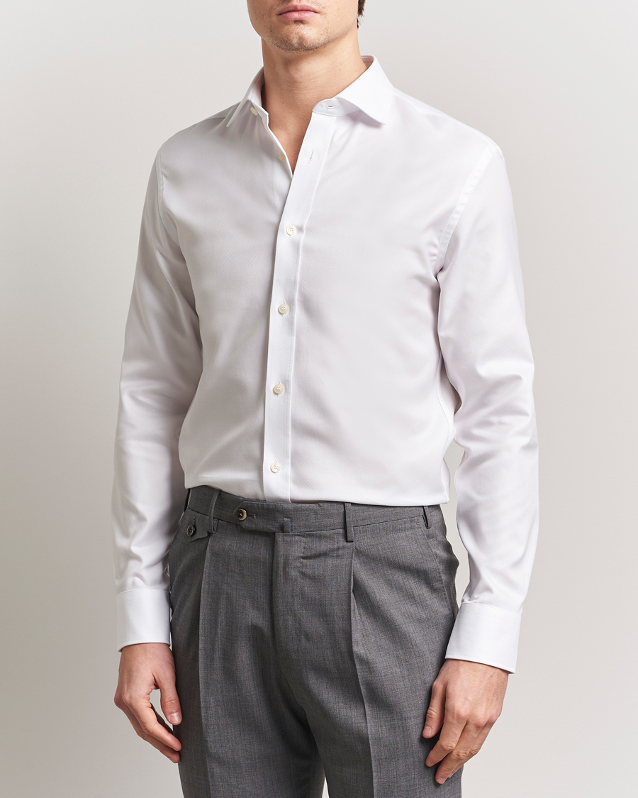 Herr | Skjortor | Tiger of Sweden | Adley Structured Slim Fit Cut Away Shirt White