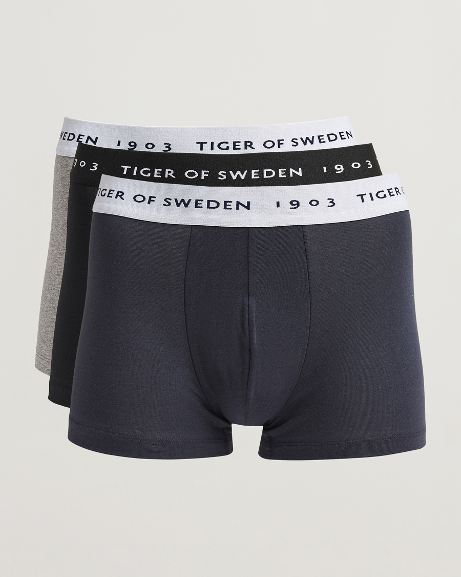 Herr | Underkläder | Tiger of Sweden | Hermod Cotton 3-Pack Boxer Brief Black/Navy/Grey