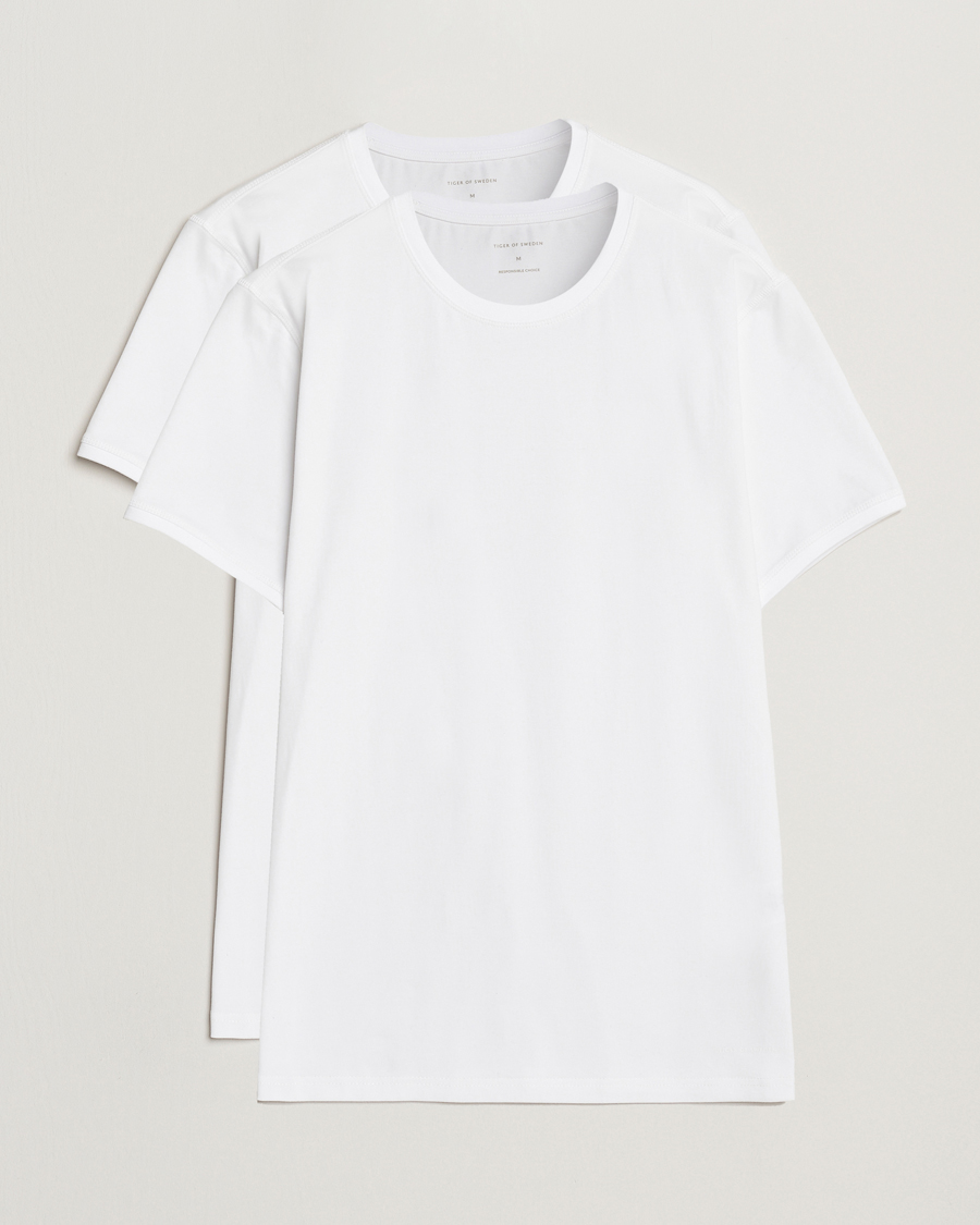Herr | T-Shirts | Tiger of Sweden | Heimdal 2-Pack Crew Neck T-Shirt White