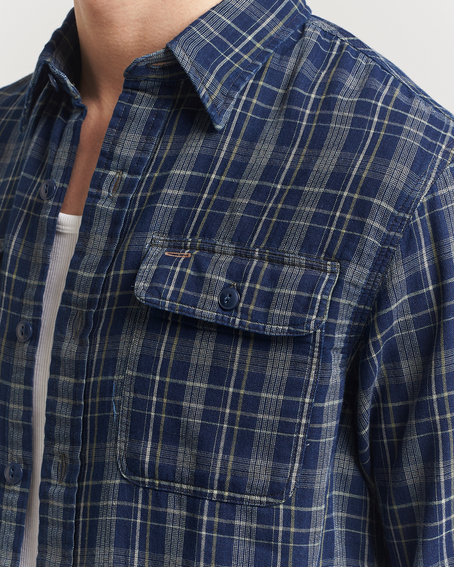 Herr | Skjortor | RRL | Matlock Double Pocket Shirt Indigo Plaid