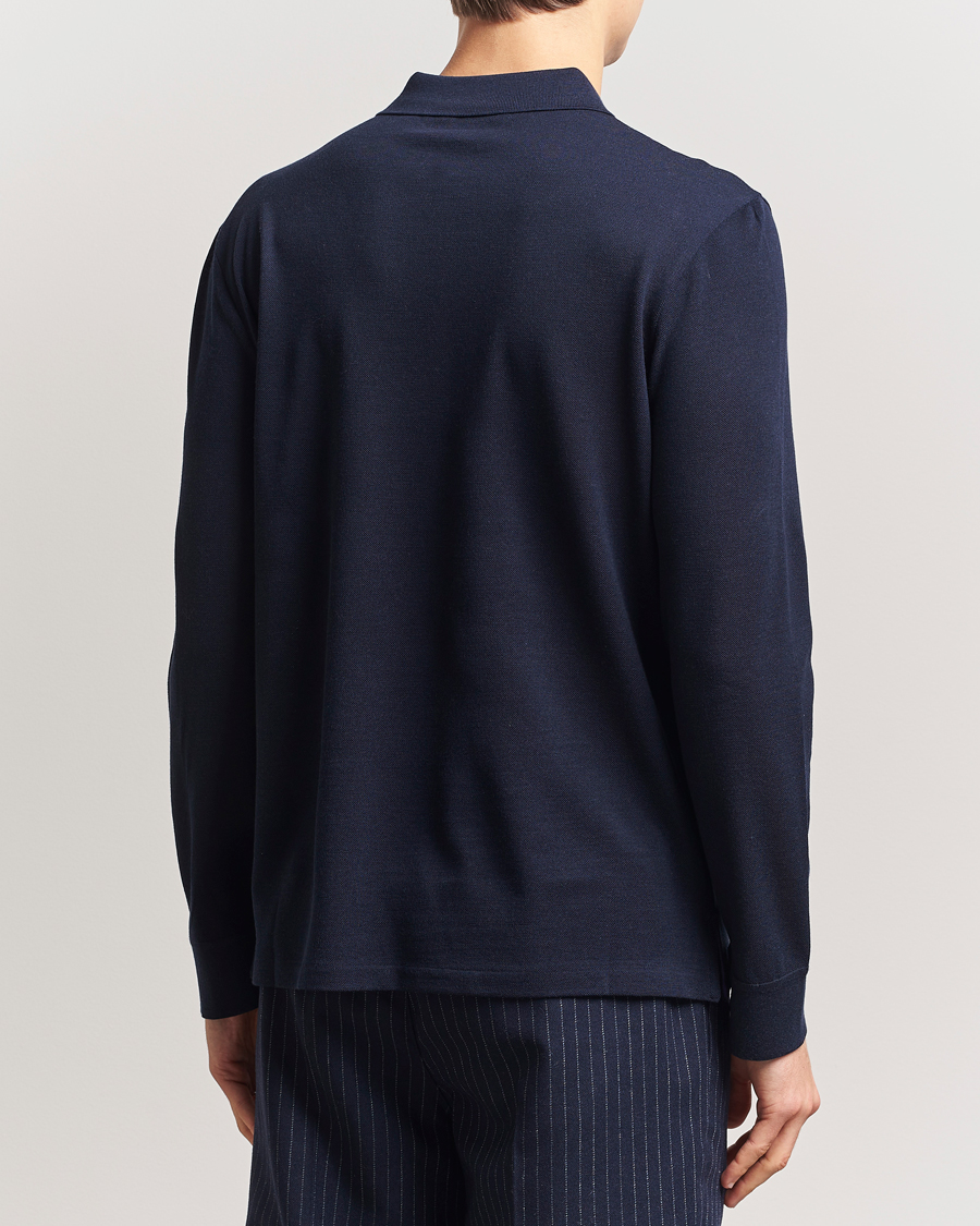 Herr | Pikéer | Ralph Lauren Purple Label | Long Sleeve Wool Polo Navy