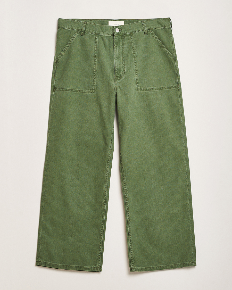 Herr | Byxor | Jeanerica | GM010 Genua Worker Chino Chevron Green