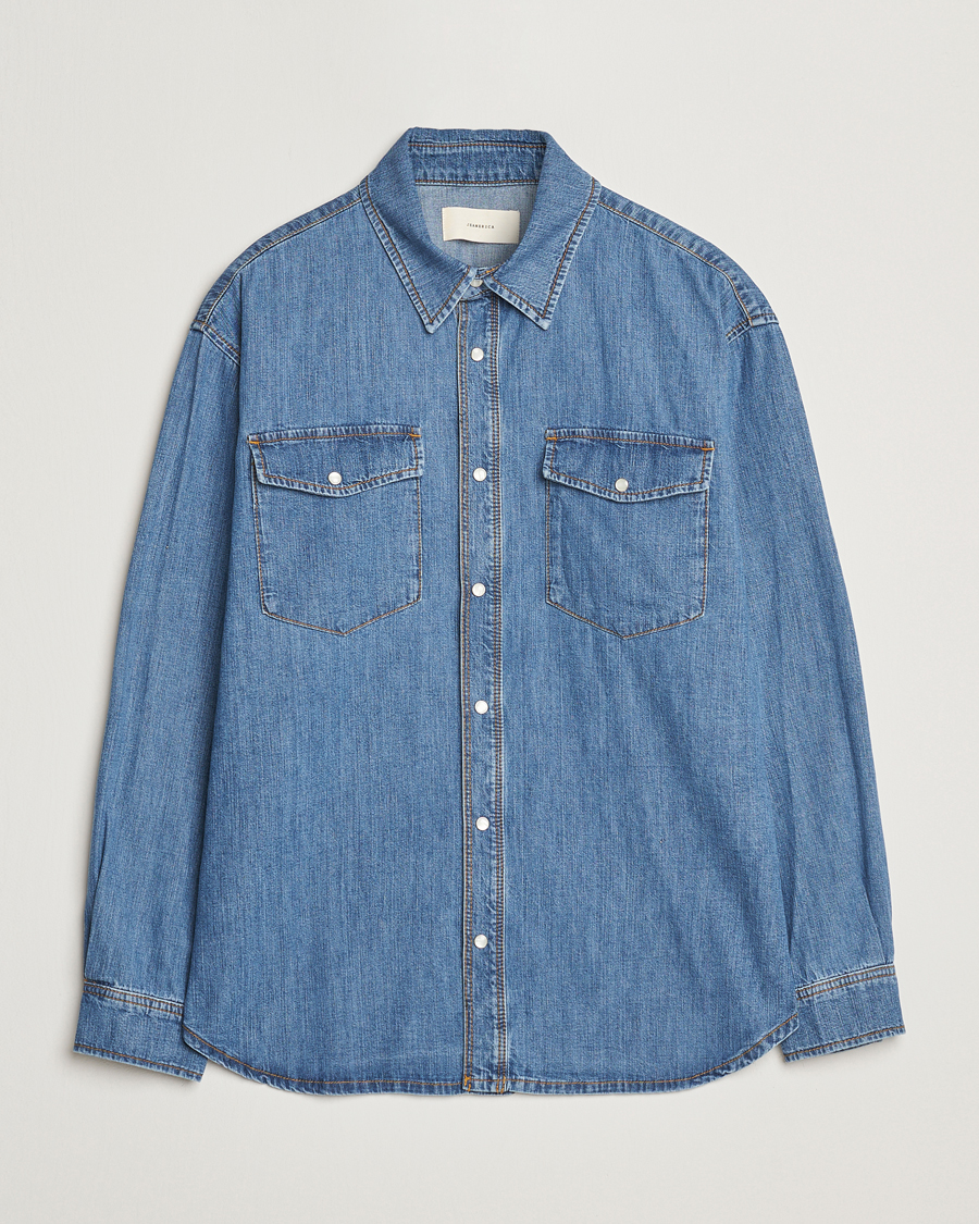 Herr | Skjortor | Jeanerica | Arno Denim Shirt Light Blue Vintage