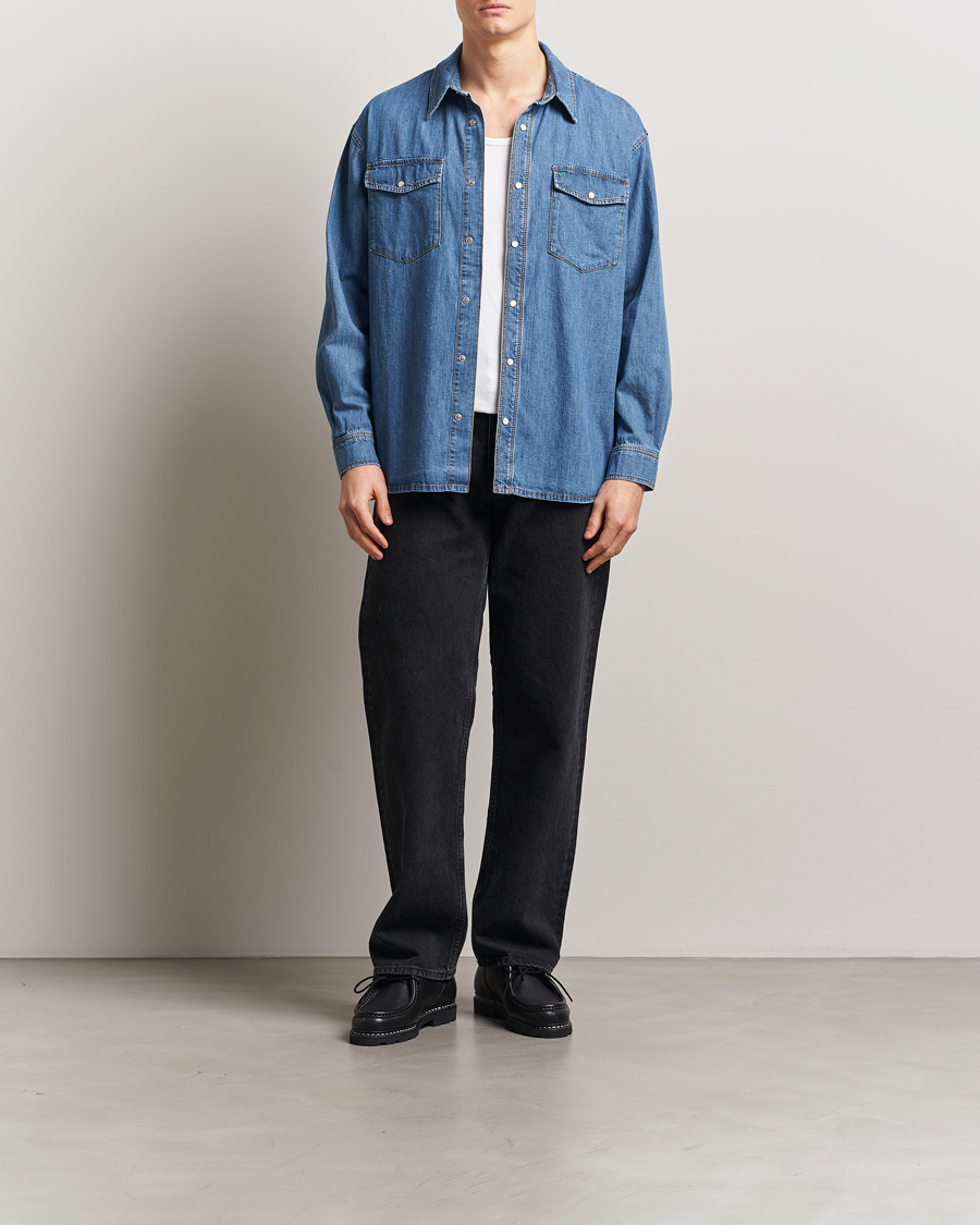 Herr | Skjortor | Jeanerica | Arno Denim Shirt Light Blue Vintage