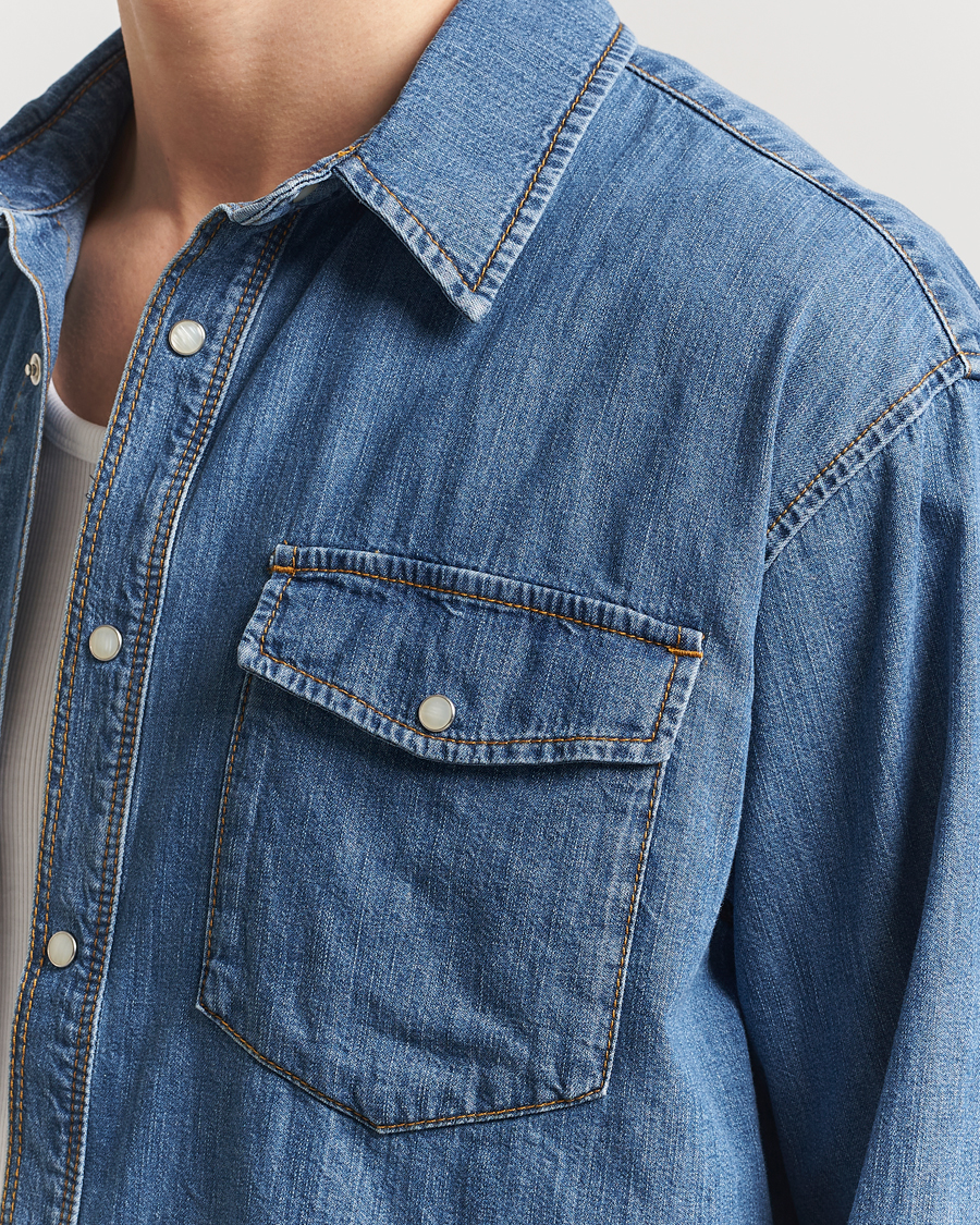 Herr | Skjortor | Jeanerica | Arno Denim Shirt Light Blue Vintage