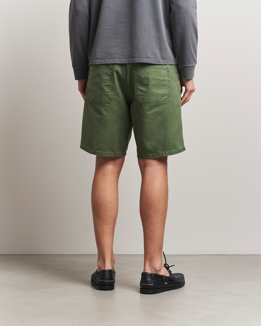 Herr | Shorts | Jeanerica | GM011 Genua Worker Chino Shorts Chevron Green