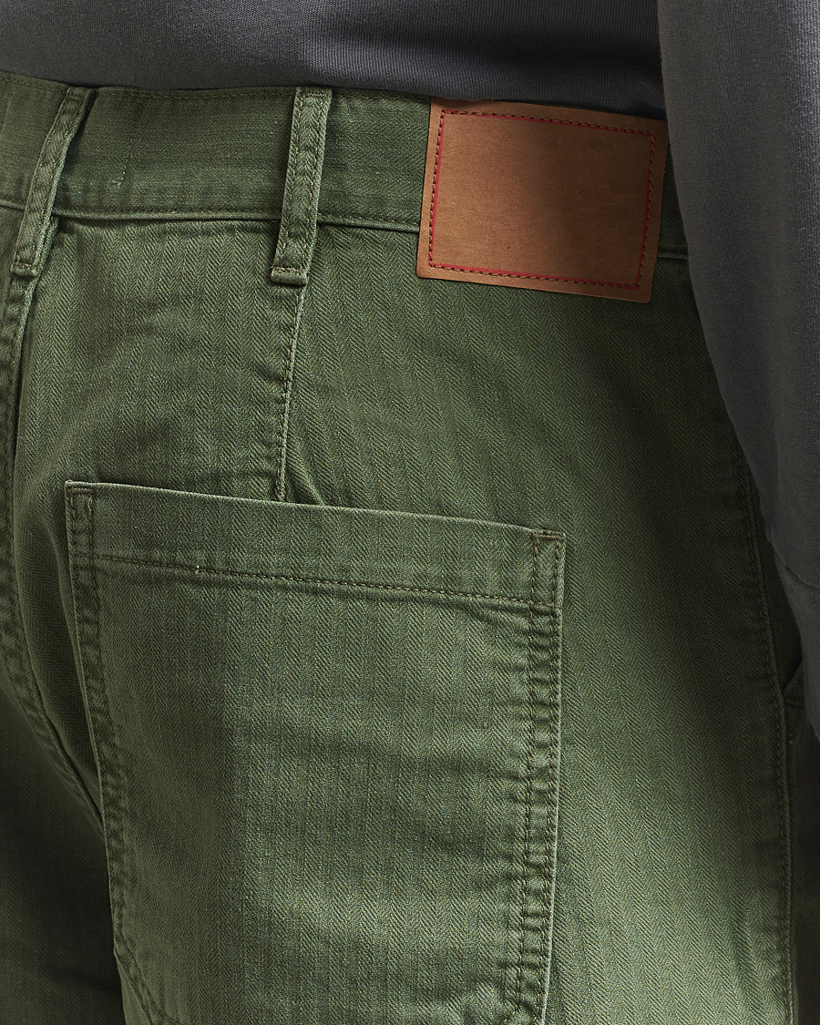 Herr | Shorts | Jeanerica | GM011 Genua Worker Chino Shorts Chevron Green